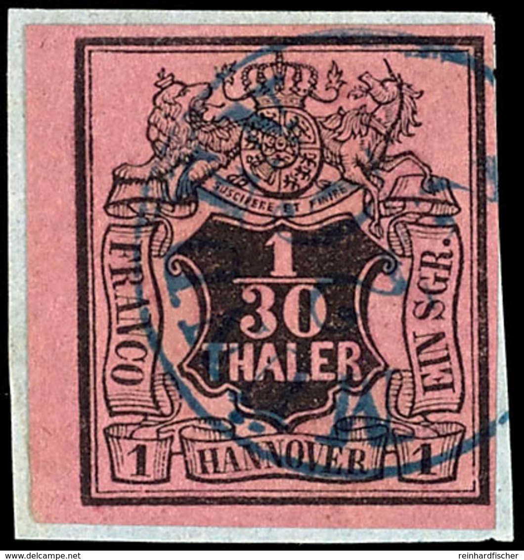 1/30 Th. A. Himbeerrot, Tieffarbig, Voll/breitrandig, Mit Blauem K1 MÜNDEN Auf Prachtbriefstück, Mi. 65,-, Katalog: 3b B - Sonstige & Ohne Zuordnung