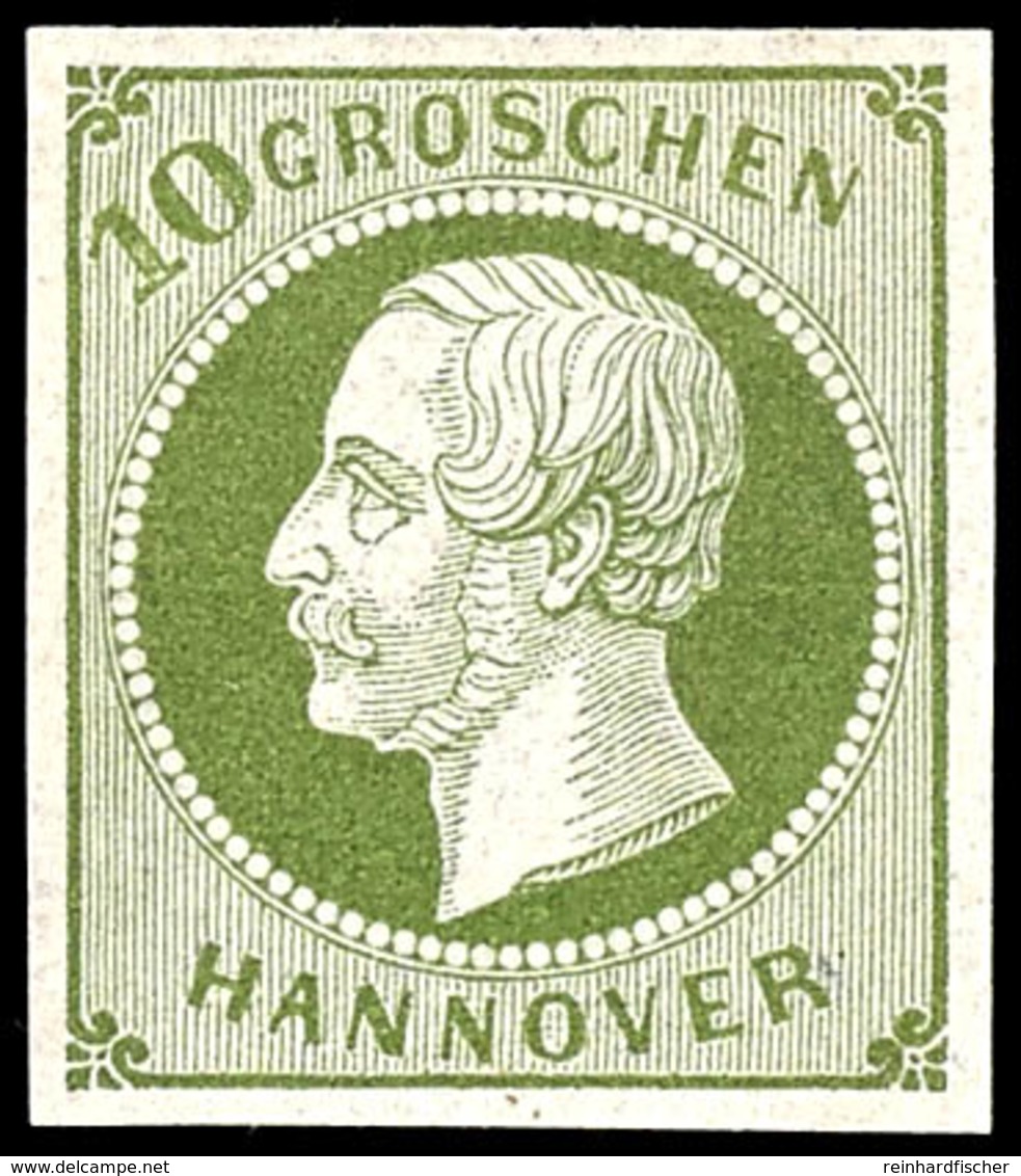 10 Gr. Dunkelgrünlicholiv, Tadellos Ungebraucht Mit Originalgummierung, Allseits Gleichmäßig Vollrandig, Schön Farbfrisc - Altri & Non Classificati