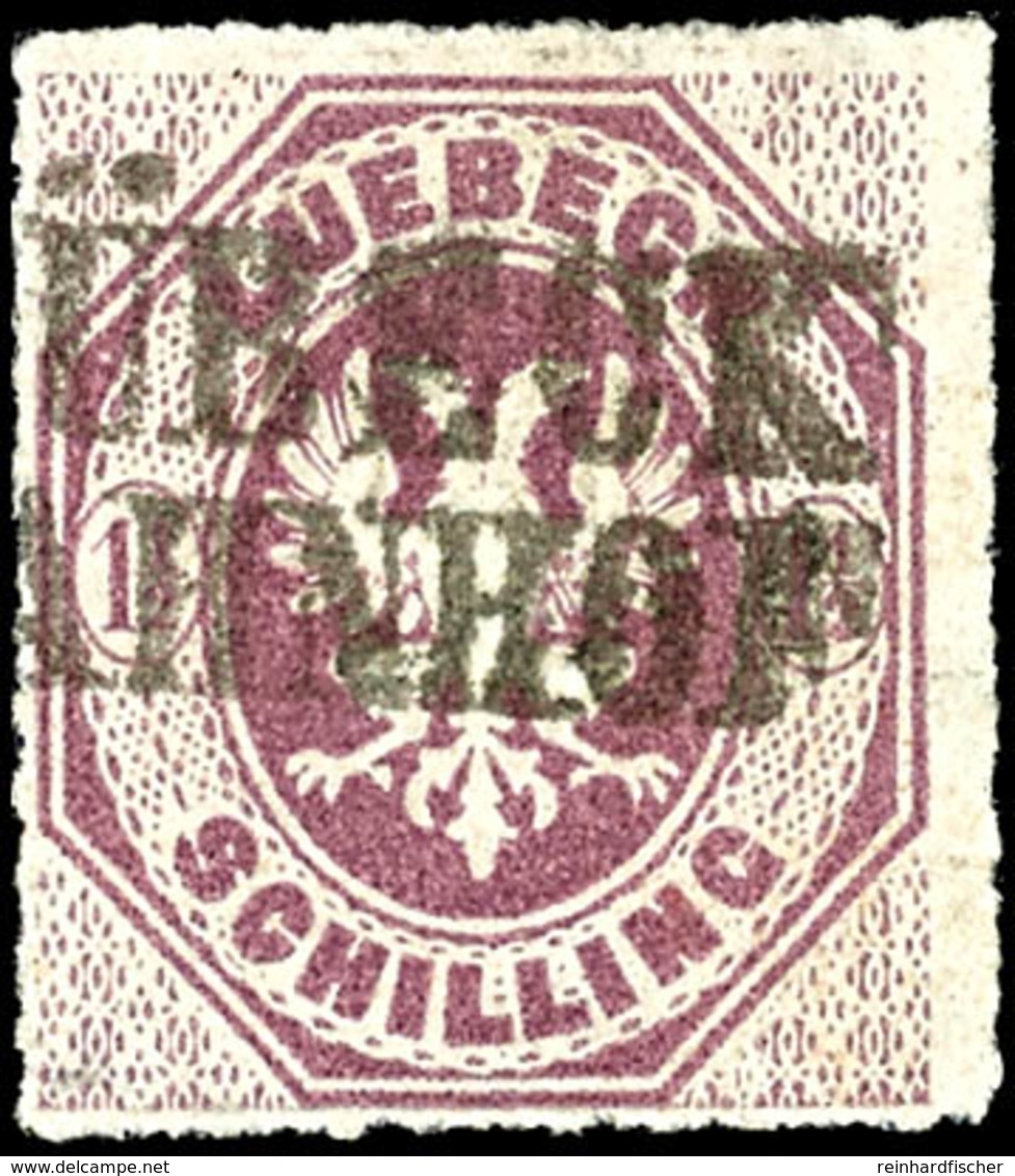 1 1/4 Sch. Dunkelbraunpurpur, Kabinettstück Mit L2 Von "LÜBECK BAHNHOF", Gepr. W. Engel BPP, Katalog: 14 O - Sonstige & Ohne Zuordnung