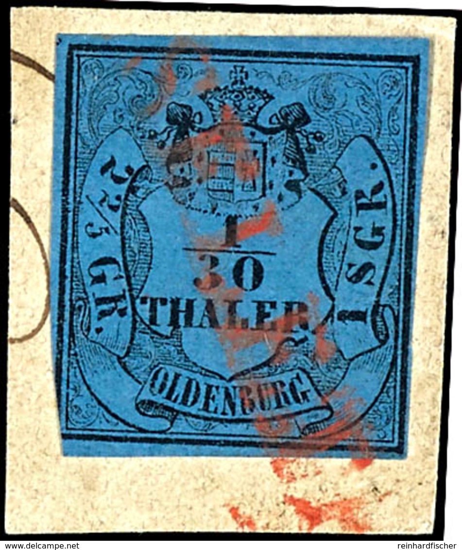 1/30 Th. Wappen, Type IV, Auf Briefstück, Gestempelt L1 "ELSFLETH", Links Unten Berührt, Sonst Voll- Bis Breitrandig, At - Oldenburg