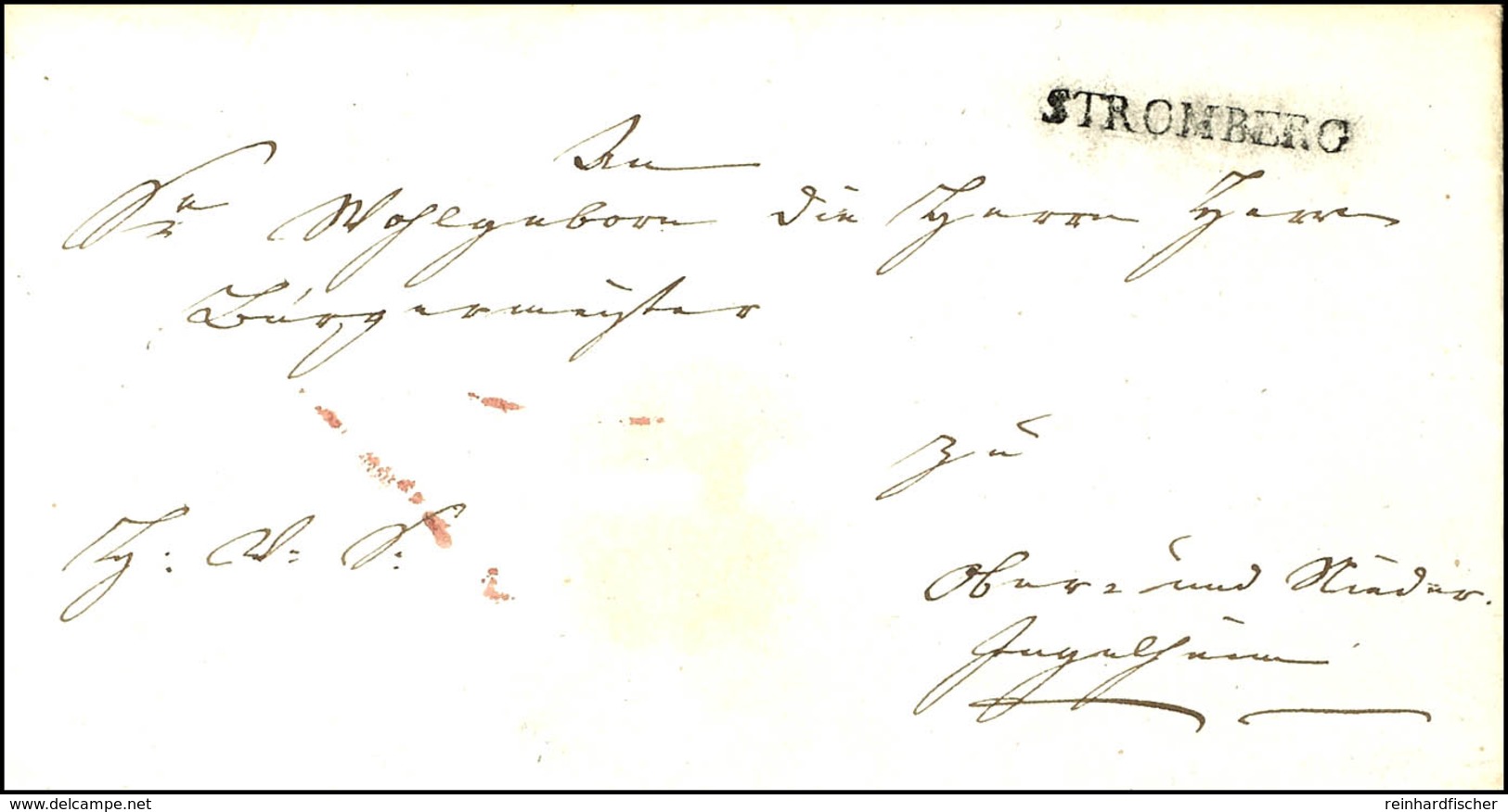 STROMBERG, Schwarzer L1 Auf Faltbrief Vom 5.6.1822 Nach Ingelheim, Seltener Porstwärter-Stempel  BF - Other & Unclassified