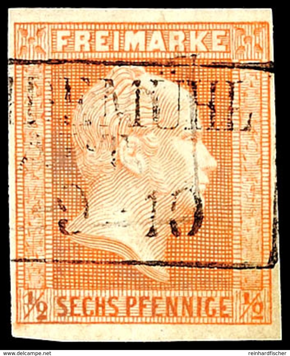 6 Pfge. Rotorange, Voll- Bis Breitrandig, Ra3 SCHNEIDEMÜHL, Gepr. Flemming BPP, Mi. 200,-, Katalog: 13a O - Sonstige & Ohne Zuordnung