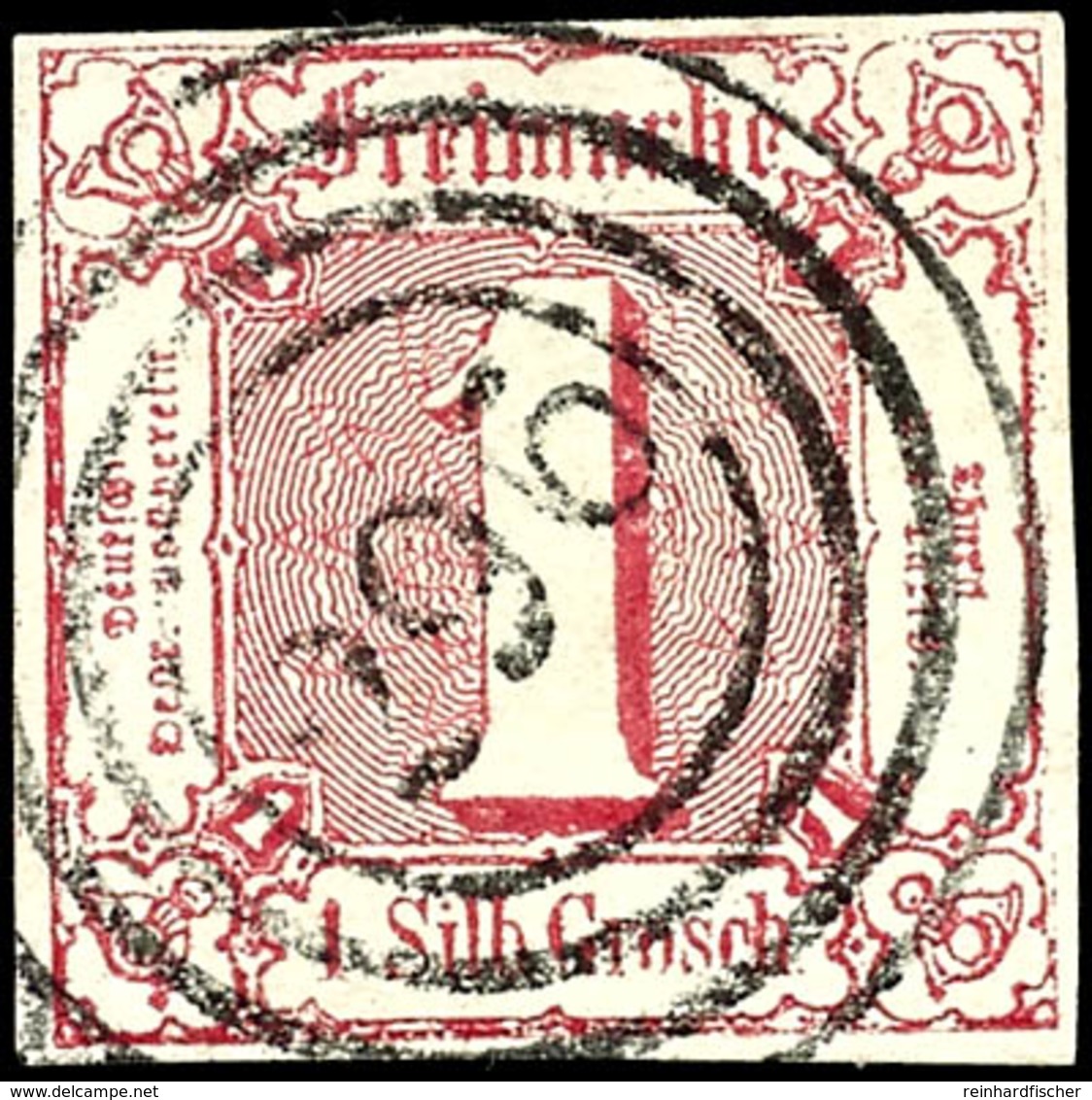 1 Sgr. Rosa, Tieffarbiges, Allseits Breitrandiges Luxusstück Mit Zentrisch Klarem Vierringstempel "296" - LOBENSTEIN, Ge - Sonstige & Ohne Zuordnung