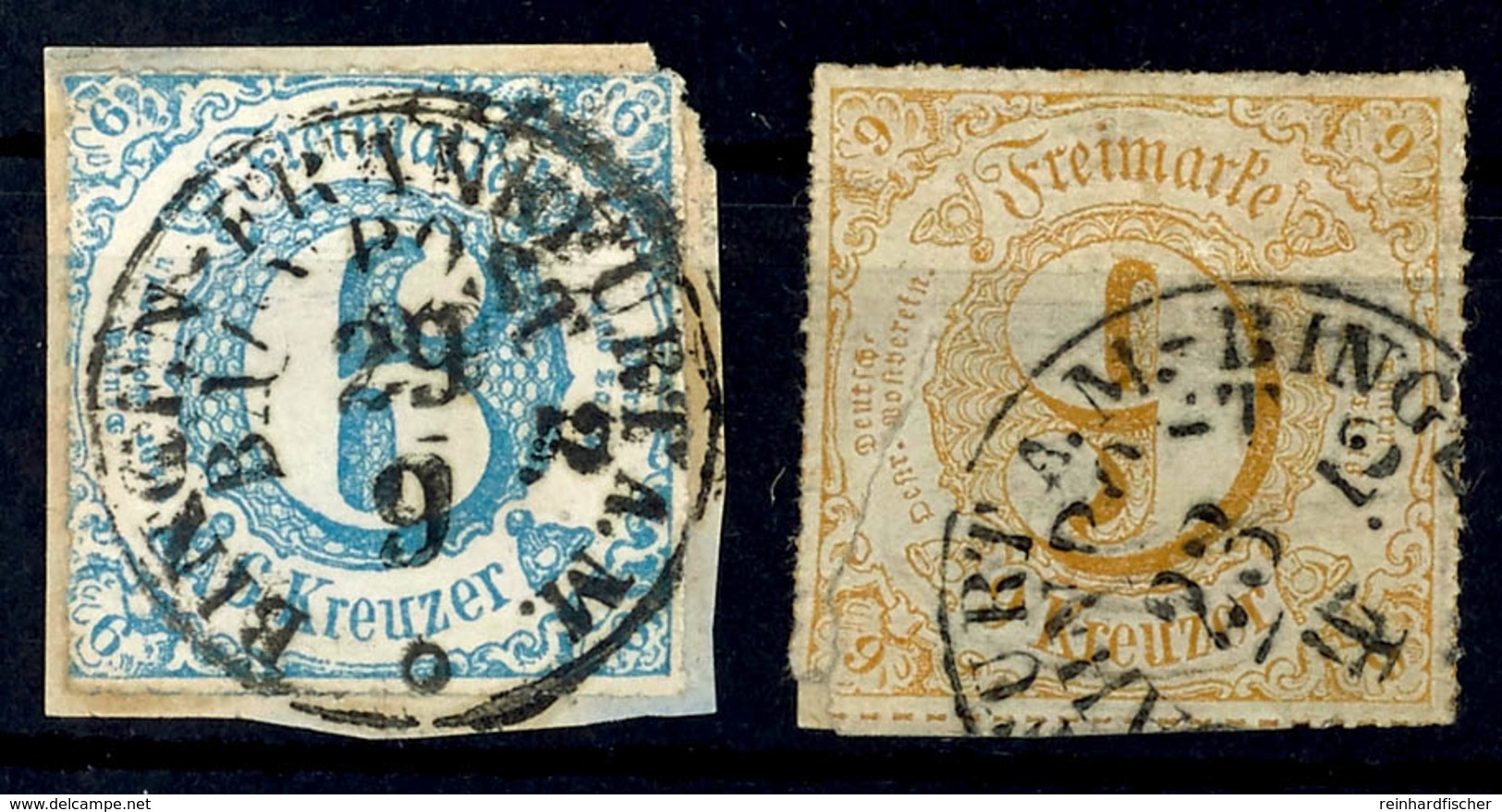 "FRANKFURT A.M. - BINGEN BAHNPOST 2." - K1, Klarer Abschlag Auf Kleinem Briefstück 6 Kr. IV. Ausgabe Sowie Klarer Teilab - Altri & Non Classificati