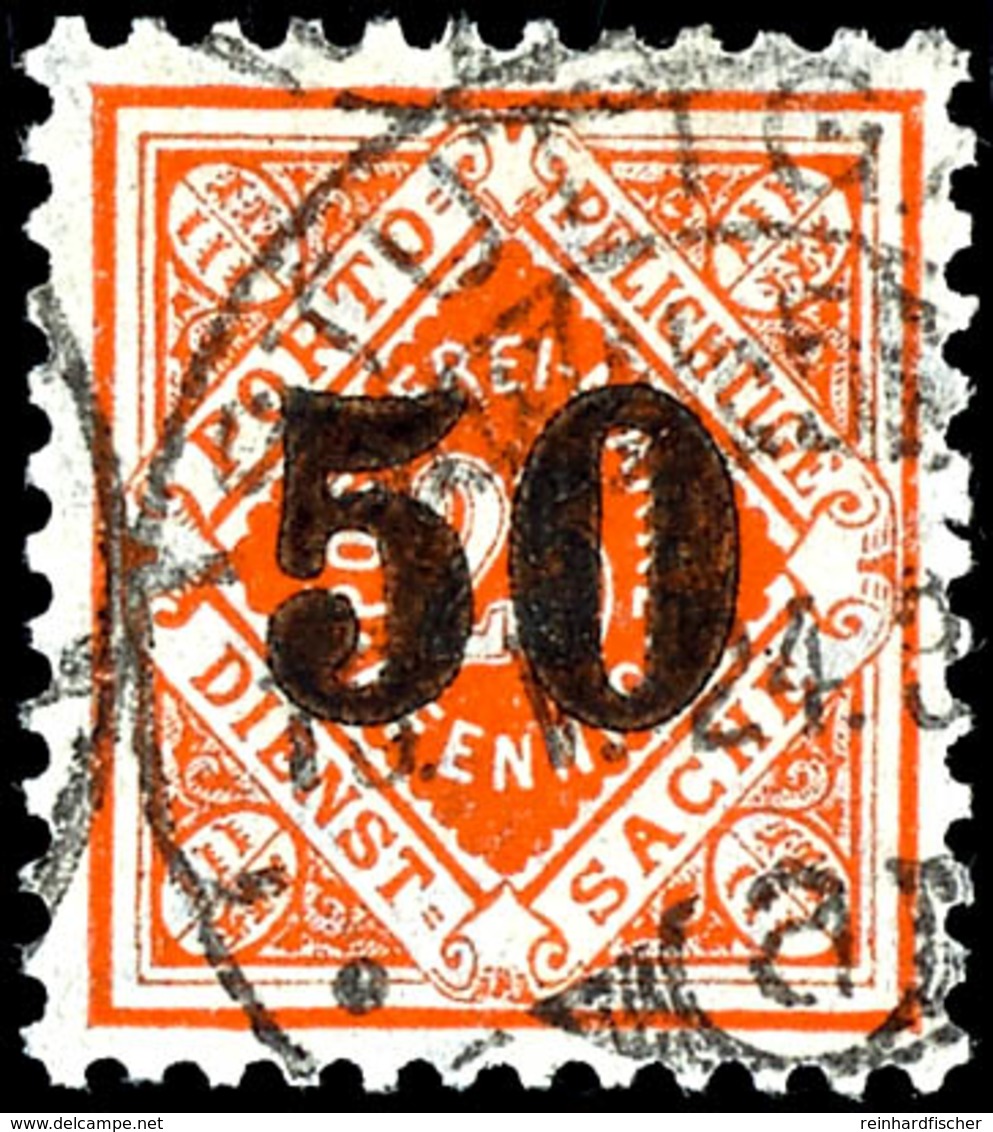 50 Auf 25 Pf Orange, Tadellos Gestempelt, Gepr. Infla, Mi. 1.100.-, Katalog: 188 O - Autres & Non Classés