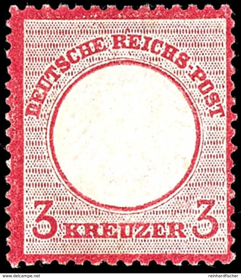 3 Kr. Kleiner Schild, Karmin, Plattenfehler "Akzent über RE In Reichs", Farbfrisch, Normal Gezähnt, Fotoattest Jäschke-L - Other & Unclassified