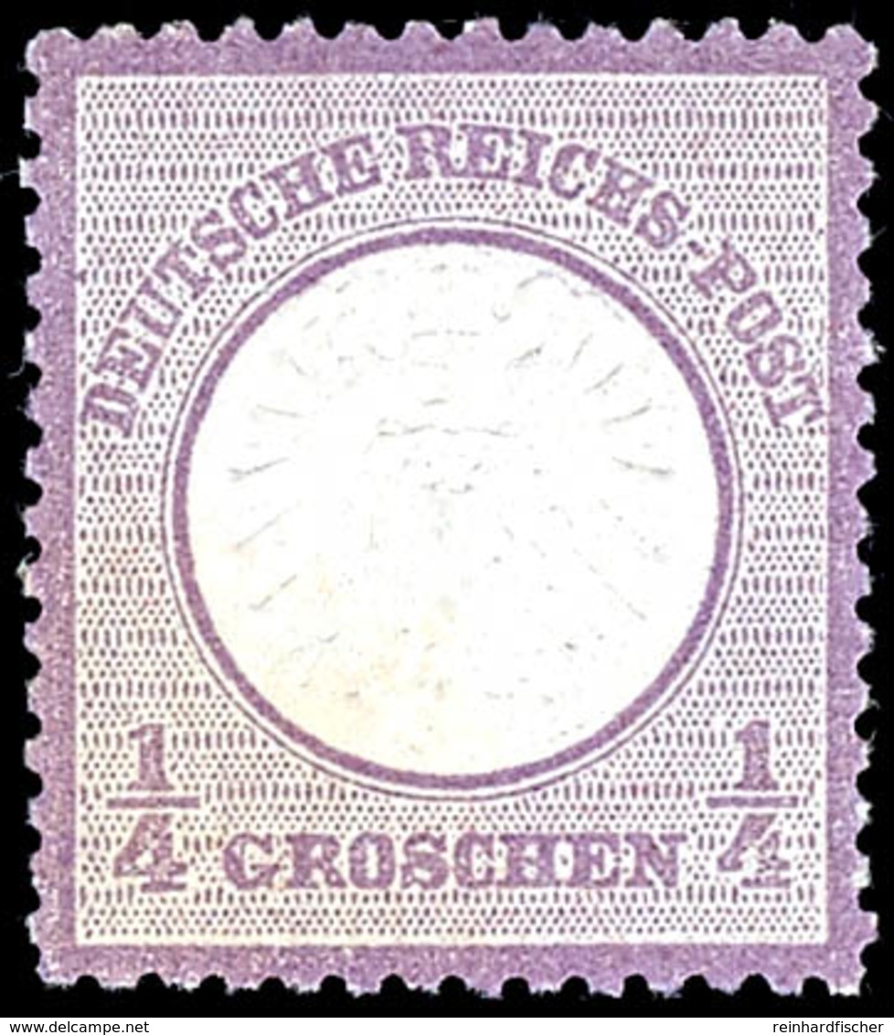 1/4 Groschen Großer Schild, Violett, Tadellos Postfrisch, Gepr. Georg Bühler, Mi. 300.-, Katalog: 16 ** - Other & Unclassified