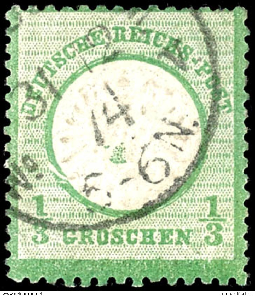 1/3 Gr. Großer Schild Grün, Plattenfehler "Kreis Links In Höhe Der 11. Strichleiste Gebrochen" Und Schraubenkopfabdruck  - Sonstige & Ohne Zuordnung