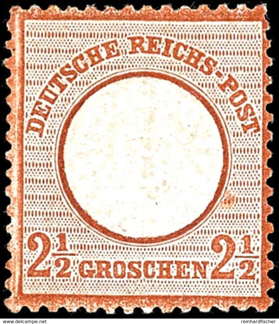 2½ Gr. Großer Schild, Rötlichbraun, Ungebraucht, Fotoattest Dr- Zill BPP: "echt, Gut Geprägt, üblich Gezähnt Und Ausgebe - Altri & Non Classificati