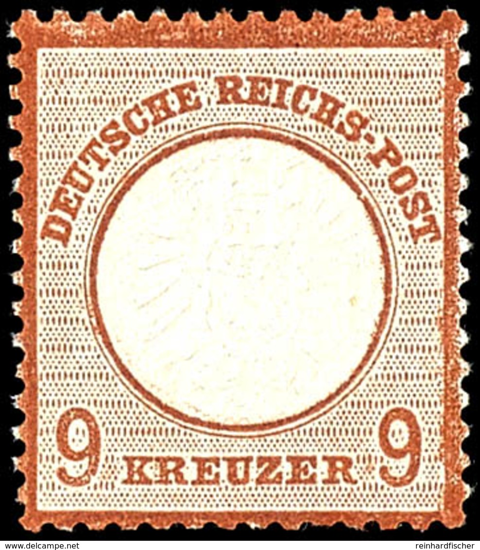 9 Kr. Großer Schild Rötlichbraun, Ungebraucht, Unten Rechts Ein Kurzer Zahn, Farbfrisch, Gepr.Heinze Und Neuer Fotobefun - Andere & Zonder Classificatie