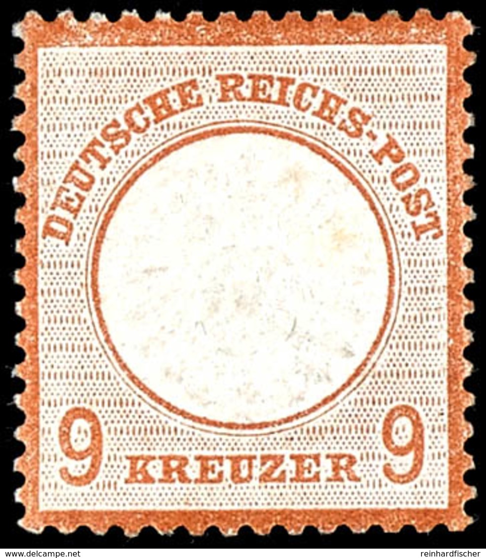 9 Kr. Großer Schild, Rötlichbraun, Ungebraucht, Fotobefund Brugger BPP: " Echt, Farbfrisch, Sehr Geprägt Und Gezähnt, Gu - Other & Unclassified