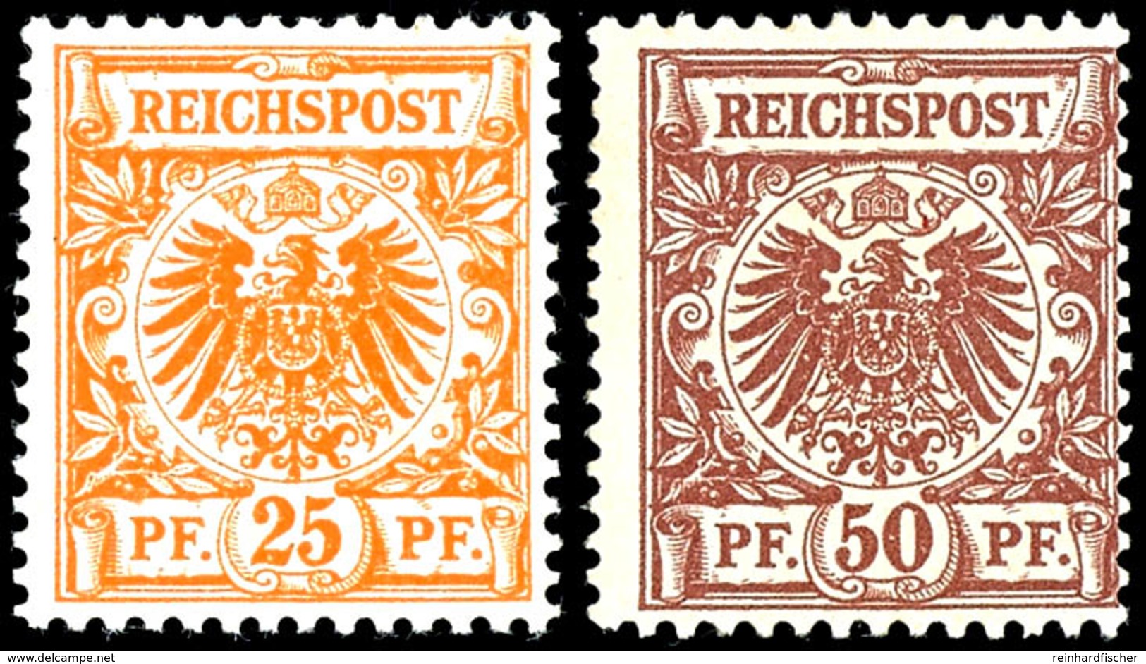 3 Bis 50 Pfg. Krone/Adler, 6 Werte Kpl. Postfrisch, Alle Marken Gepr. BPP, Mi. 420,-, Katalog: 45/50 ** - Autres & Non Classés