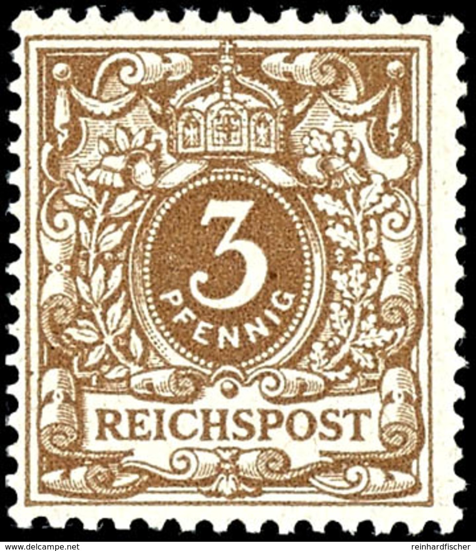 3 Pfg. Lebhaftorangebraun, Postfrisch, Tadellos, Geprüft Zenker BPP, Mi. 130.-, Katalog: 45cb ** - Other & Unclassified