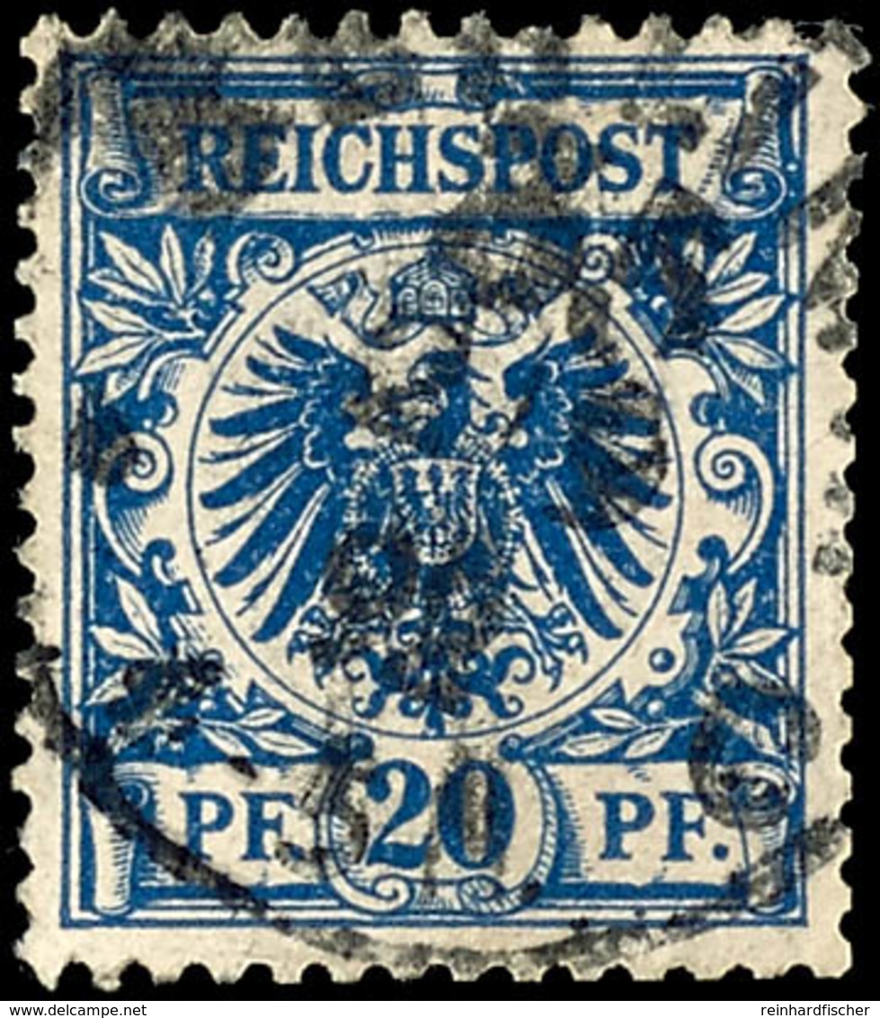 20 Pfg Krone/Adler Schwarzblau, Tadellos Gestempelt, Gepr. Zenker BPP, Mi. 90.-, Katalog: 48ba O - Sonstige & Ohne Zuordnung