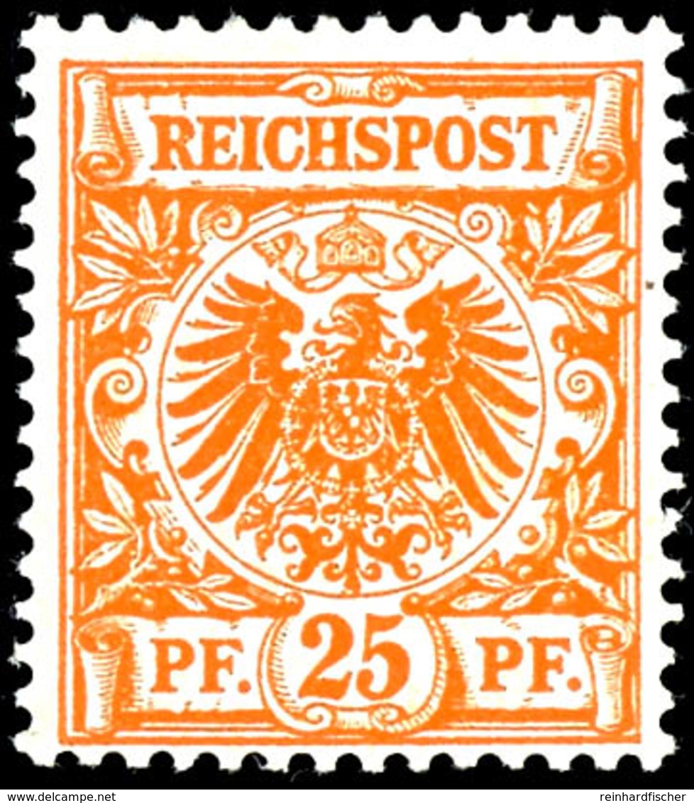 25 Pfg. Krone/Adler Dunkelorange, Postfrisch, Gepr. Zenker BPP, Mi. 320,-, Katalog: 49ba ** - Other & Unclassified