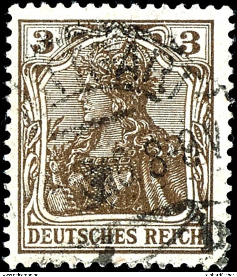 3 Pfg. Germania Kriegsdruck, Schwarzockerbraun, Gest., Gepr. Zenker BPP, Mi. 140,-, Katalog: 84IIb O - Other & Unclassified