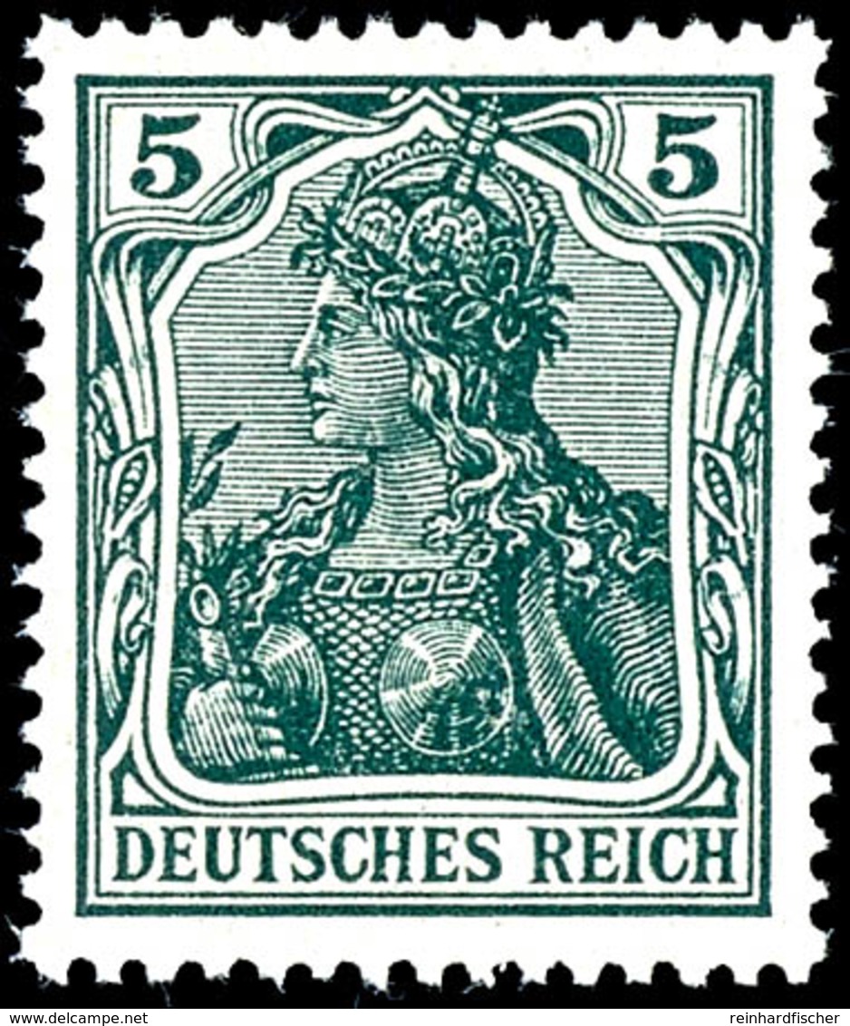 5 Pfg. Schwarzopalgrün, Kriegsdruck, Postfrisch, Gepr. Zenker BPP, Mi. 400,-, Katalog: 85IIe ** - Sonstige & Ohne Zuordnung