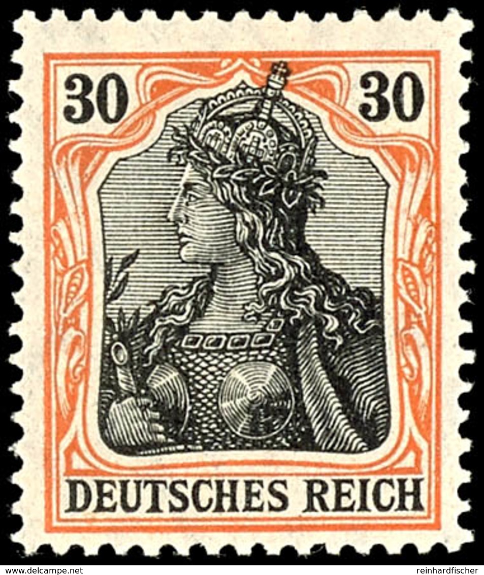 30 Pfg Germania, Kriegsdruck, Orangeweißes Papier, Postfrisch, Gepr. Gotw. Zenker BPP, Mi. 110,-, Katalog: 89IIy ** - Other & Unclassified