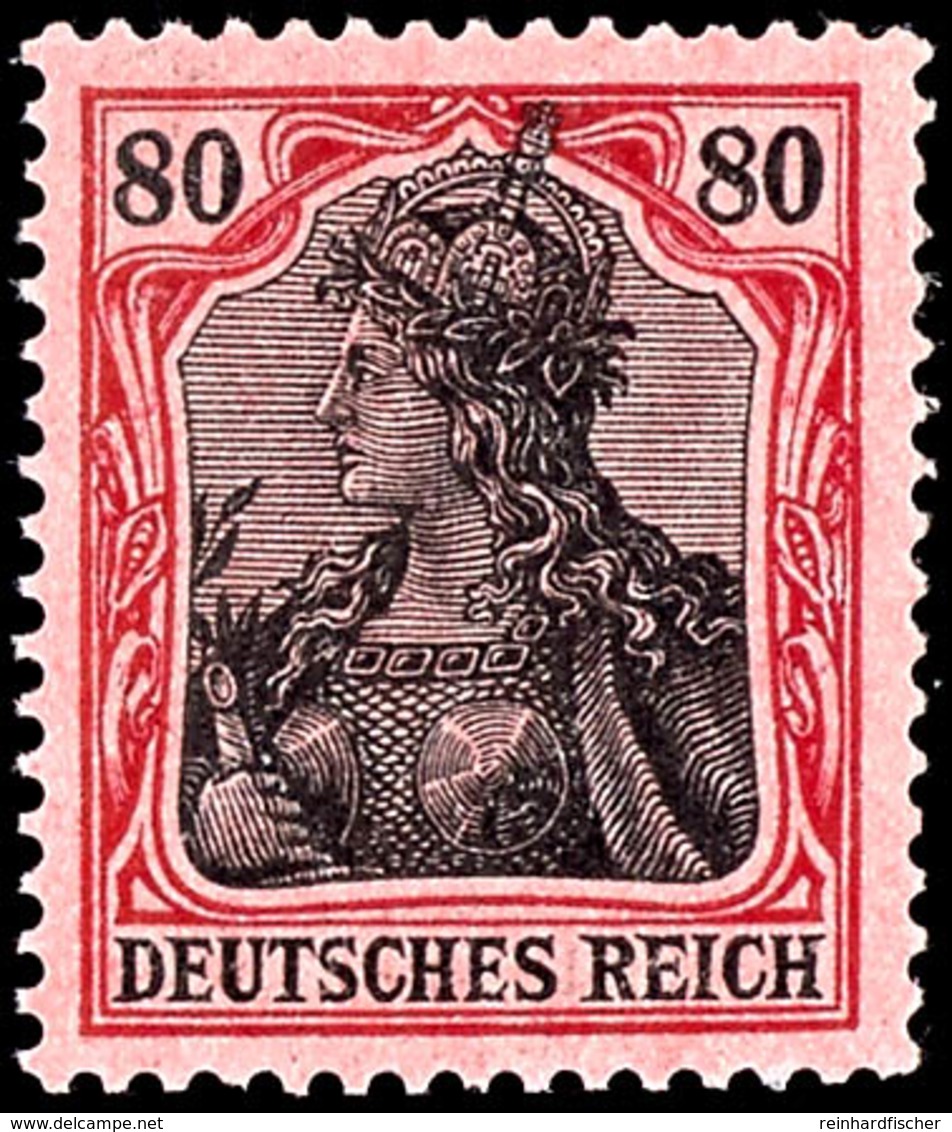 80 Pfg. Karmin Auf Hellrosa, Kriegsdruck, Mit Vergleichsstück (WOR), Postfrisch, Gepr. Zenker BPP, Mi. 272,-, Katalog: 9 - Sonstige & Ohne Zuordnung