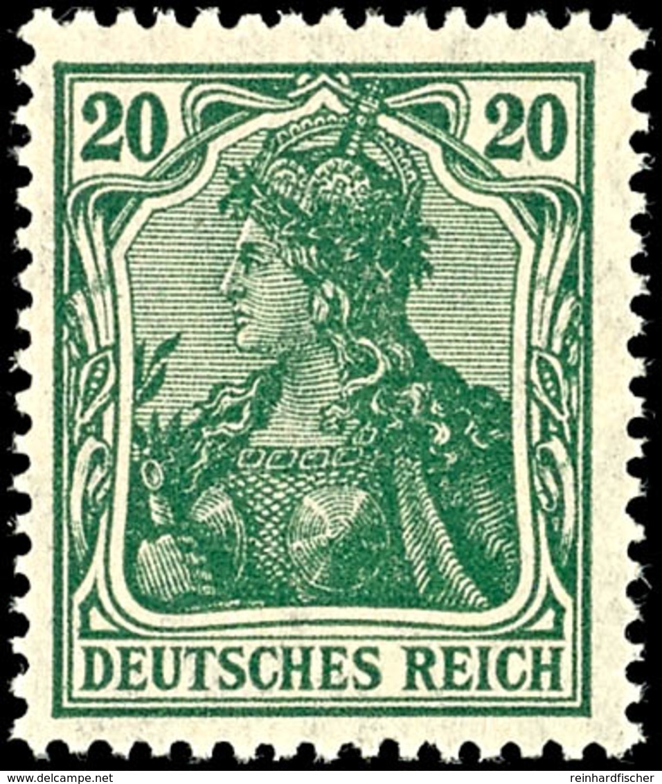 20 Pfg. Germania Schwärzlichgraugrün, Postfrisch, Gepr. Infla, Mi. 160,-, Katalog: 143c ** - Other & Unclassified