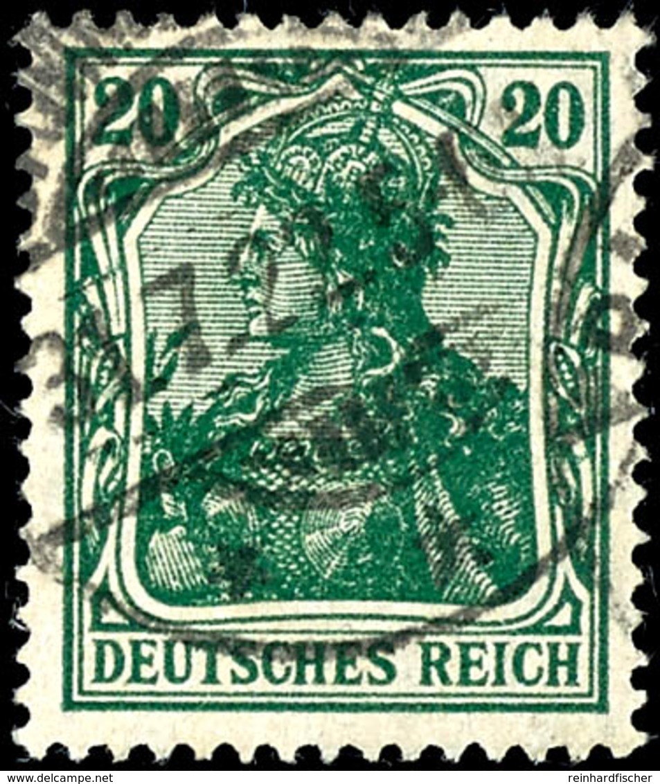 20 Pfg. Germania Schwärzlichgraugrün, Gest., Gepr. Infla/Tworek BPP, Mi. 130,-, Katalog: 143c O - Altri & Non Classificati