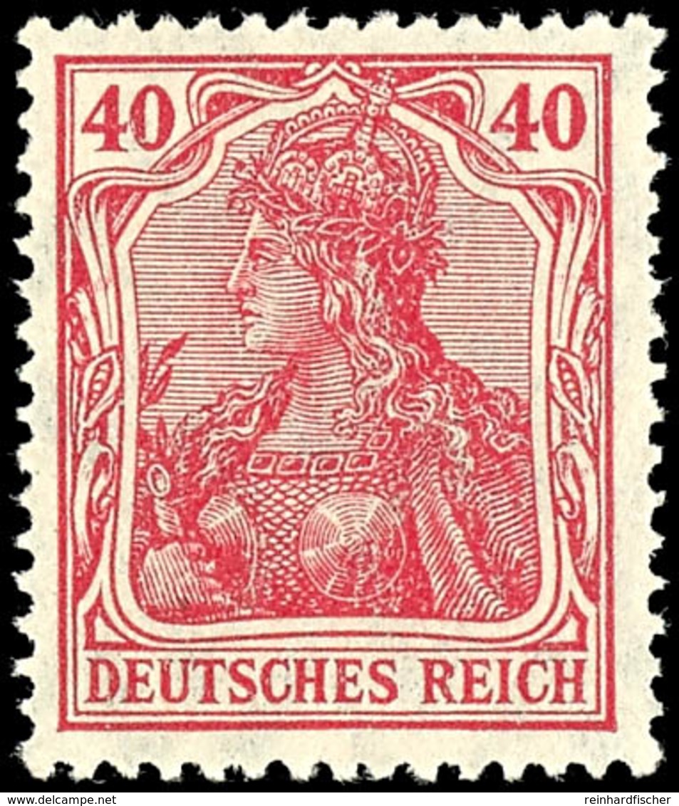 40 Pfg. Lilakarmin, Postfrisch, Geprüft Tworek BPP, Mi. 150.-, Katalog: 145bII ** - Altri & Non Classificati