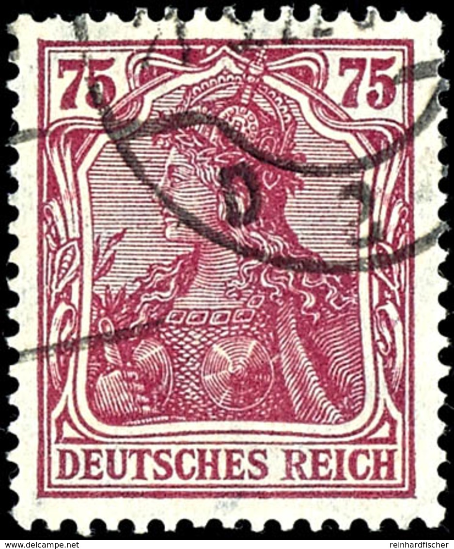 75 Pfg. Germania, Wz. Waffeln, Lilakarmin, Gest., Im Block Gepr. Infla/Oechsner BPP, Mi. 180,-, Katalog: 197b O - Other & Unclassified