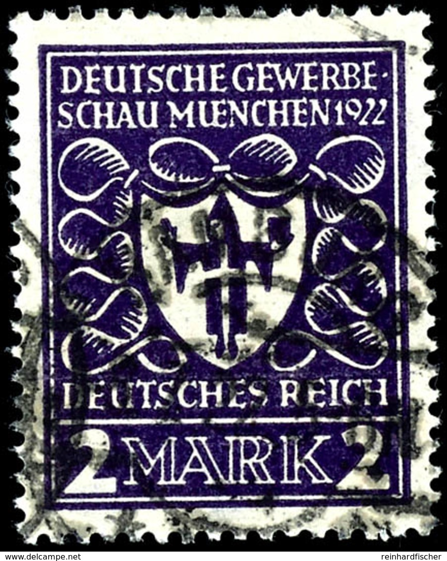 2 M. Gewerbeschau München Schwarzviolett, Zentrisch Gestempelt KBS "HAMBURG", Tadellos, Gepr. Infla, Mi. 170.-, Katalog: - Other & Unclassified