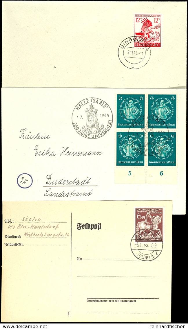 Universität Königsberg, Feldherrenhalle Und Oldenburg Je A. FDC, Katalog: 896,906/7 BF - Sonstige & Ohne Zuordnung