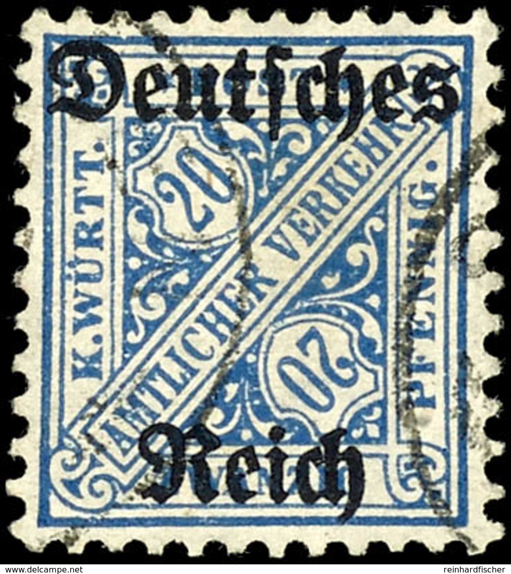 20 Pfg Mit Wasserzeichen "nur Ringe", Tadellos Rundgestempelt, Gepr. Infla Und Oechsner BPP, Mi. 400.-, Katalog: 60Y O - Other & Unclassified