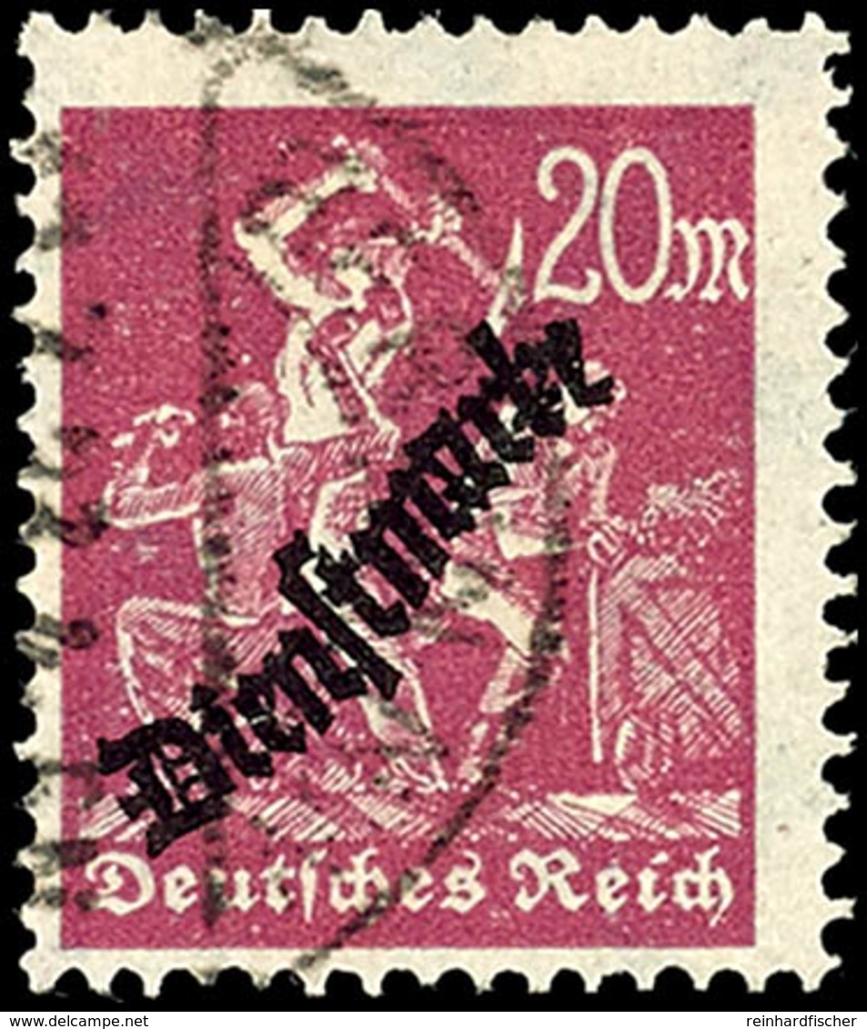 20 Mk. Arbeiter, Liegendes Wz., Gest., Im Block Gepr. Inlla/Bechtold BPP, Mi. 190,-, Katalog: 75Y O - Autres & Non Classés