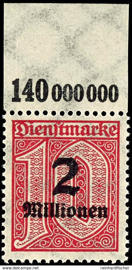 2 Mill. Mark Auf 10 Pf Mit Wz. Y Vom Oberrand Platte Tadellos Postfrisch, Mi. 70,--, Katalog: 97Y P OR ** - Other & Unclassified