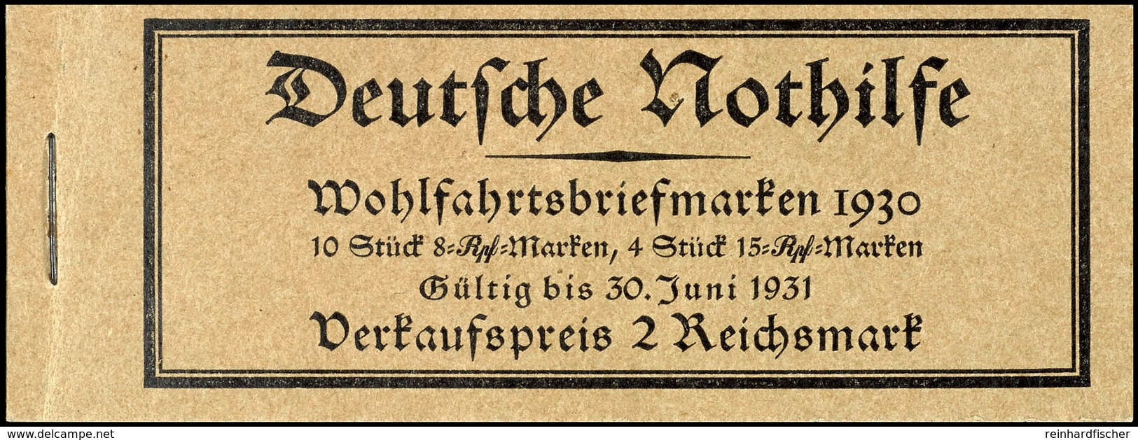 Nothilfe 1930, Heftchenblätter Dgz/ndgz., Tadellos Postfrisch, Mi. 450.-, Katalog: MH29.3 ** - Markenheftchen