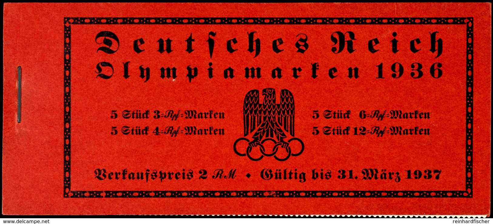 Olympische Spiele 1936, Postfrisch, Tadellose Erhaltung, Mi. 200.-, Katalog: MH42.1 ** - Postzegelboekjes