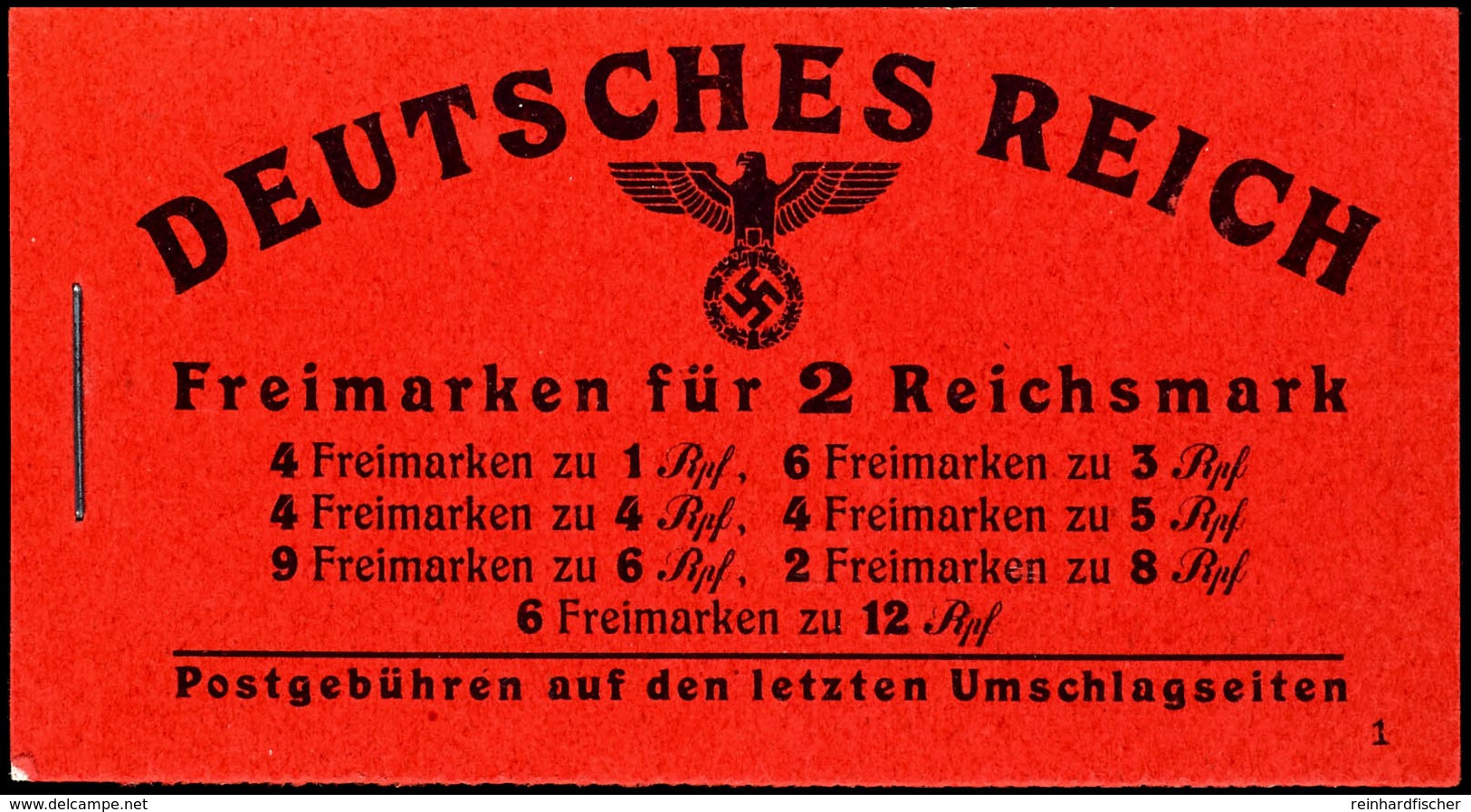 Adolf Hitler 1941, Ordnungsnummer 1, Heftchenblattränder Ndgz., Tadellos Postfrisch, Mi. 500.-, Katalog: MH49.3 ** - Booklets