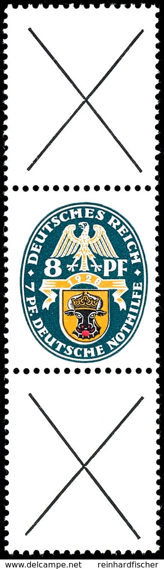 Nothilfe 1928, X + 8 Pfg + X, Senkrechter Zusammendruck, Tadellos Postfrisch, Gepr. Schlegel BPP, Mi. 2.200.-, Katalog:  - Other & Unclassified