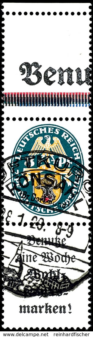 Nothilfe 1928, 8+A2 Senkrechter Zusammendruck Mit Leerfeld Oben, Mit Sonderstempel "LUFTKURORT RÖNSAHL 28.1.29", Tadello - Sonstige & Ohne Zuordnung