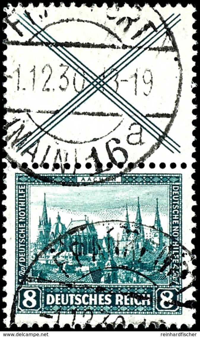 Nothilfe 1930, X+8, Senkrechter Zusammendruck, Gestempelt, Tadellos, Fotokurzbefund Schlegel D. BPP, Mi. 400.-, Katalog: - Sonstige & Ohne Zuordnung