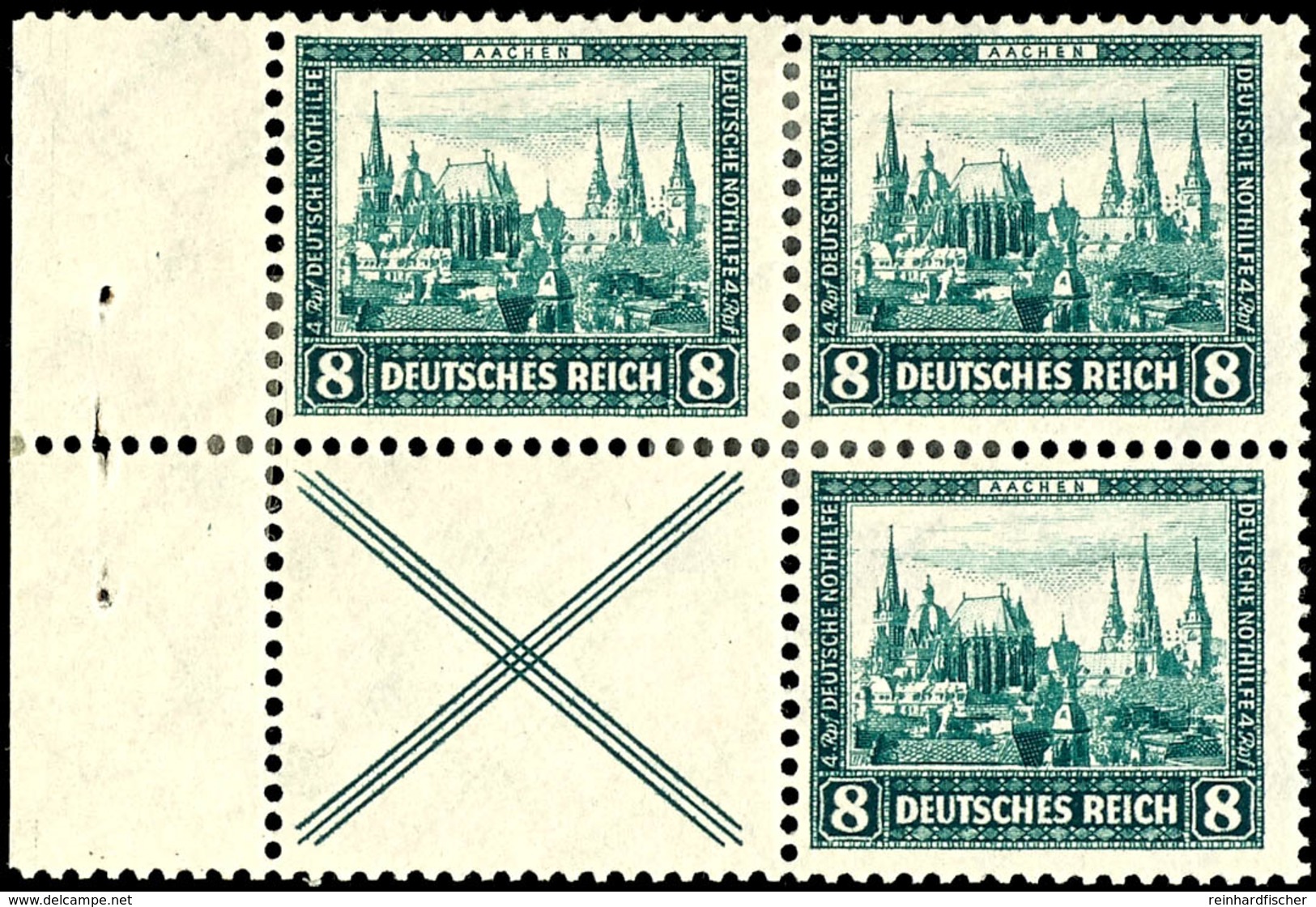 X + 8 Pfg., Nothilfe 1930, Waager. Zus.druck, Postfrisch, Mi. 150,-, Katalog: W37 ** - Sonstige & Ohne Zuordnung