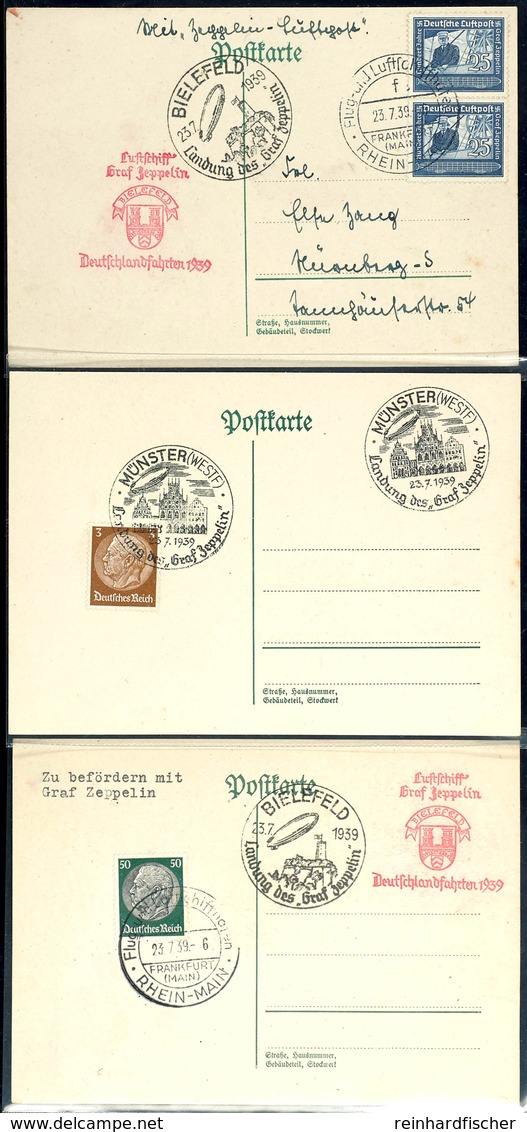 1939, Fahrt Nach Bielefeld Und Münster, Drei Karten, Dabei Einmal 459 II, Katalog: Si.459 BF - Autres & Non Classés