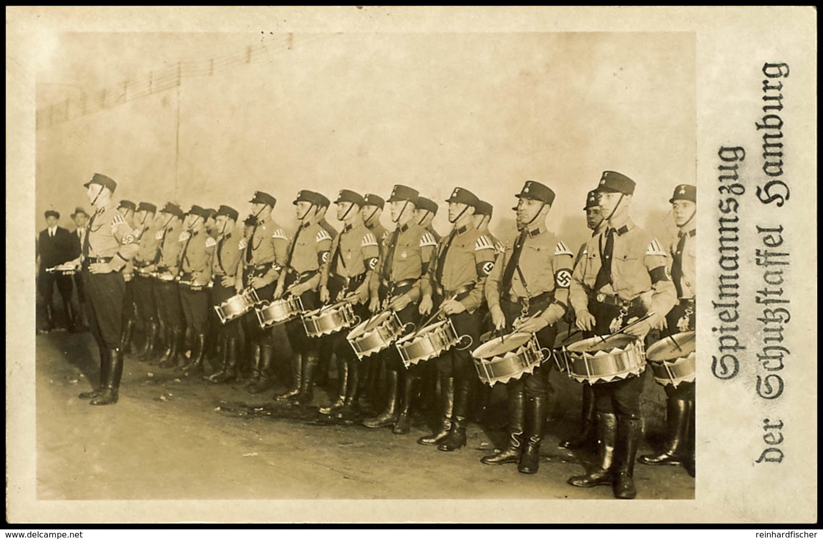 1936 (ca,), "Spielmannszug Der Schutzstaffel Hamburg, Seltene Ungebrauchte Color Fotokarte, Tadellos  BF - Sonstige & Ohne Zuordnung