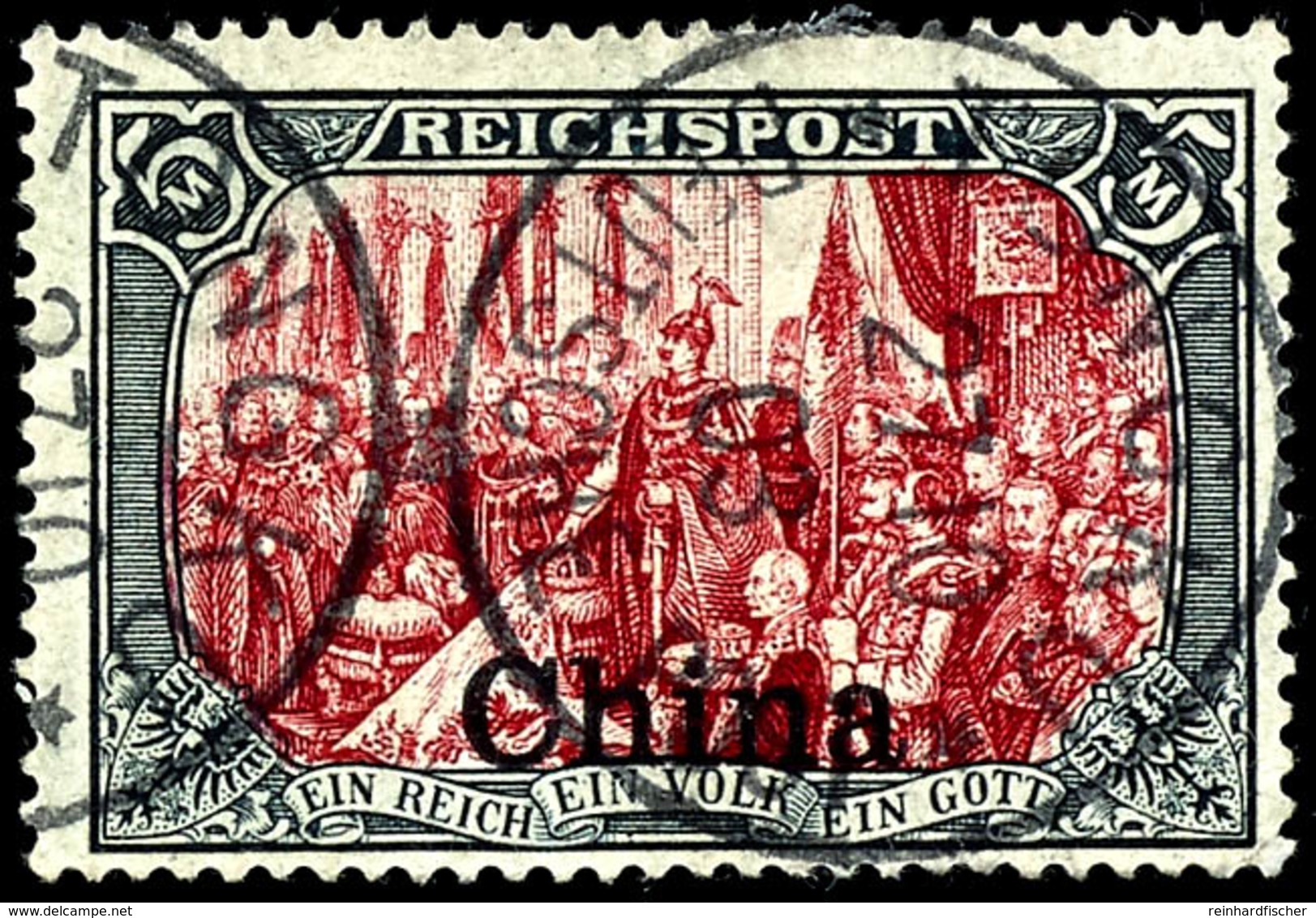 3 Pfg - 5 M. Germania Reichspost, Teils Auf Briefstücken, 13 Werte Komplett, Zusätzlich Die 3 Pfg In B-Farbe Auf Briefst - Deutsche Post In China