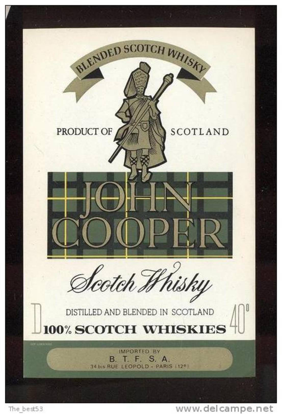 Etiquette De Scotch Whisky   -  John Cooper  -  Ecosse - Whisky