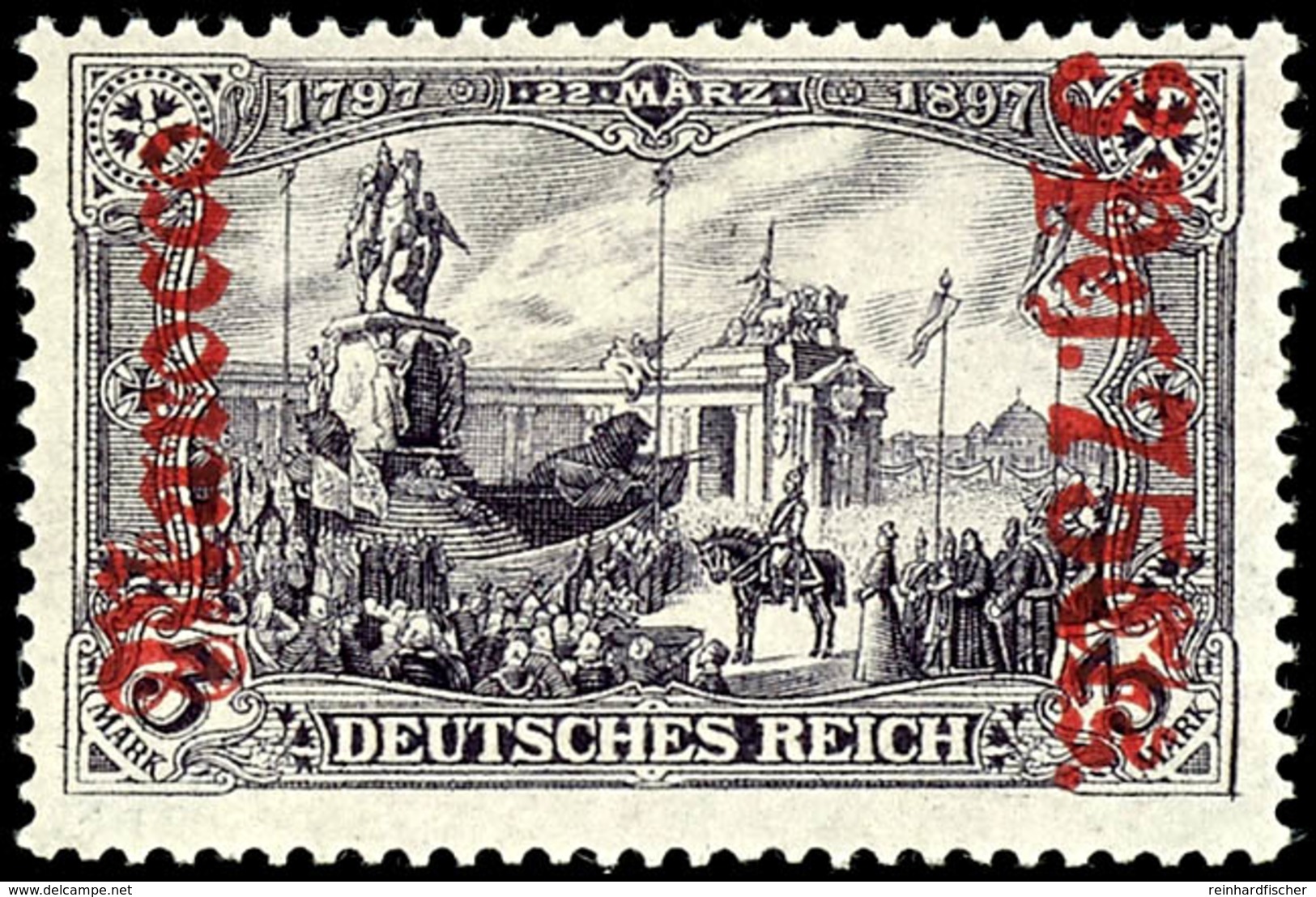 3 P. 75 C. Auf 3 M. Deutsches Reich, Gezähnt 26:17, Tadellos Ungebraucht, Gepr. Jäschke-L. BPP, Mi. 180.-, Katalog: 32A  - Deutsche Post In Marokko