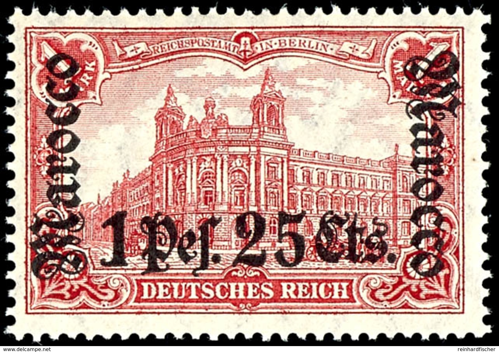 1 P. 25 C. Auf 1 M. Deutsches Reich, Tadellos Postfrisch, Kabinett, Gepr. Bühler, Mi. 220.-, Katalog: 43 ** - Deutsche Post In Marokko