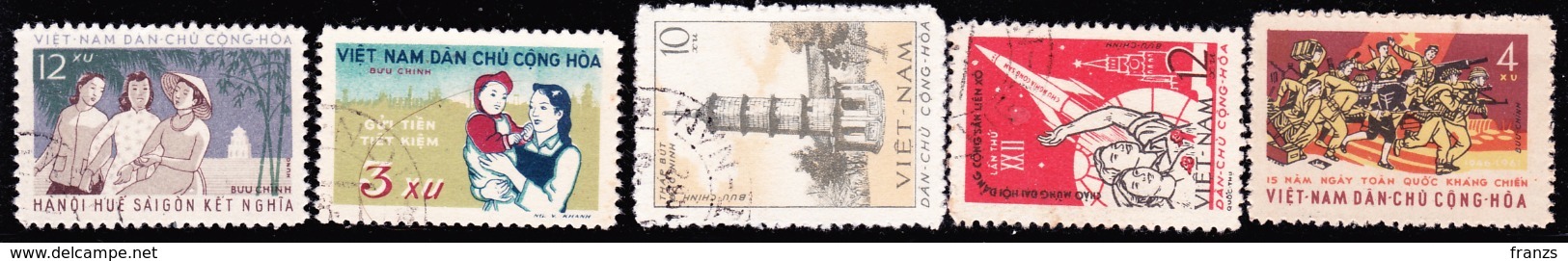 Vietnam North 1961 Michel # 170,172,177,180,190 Cancel NH, - Vietnam