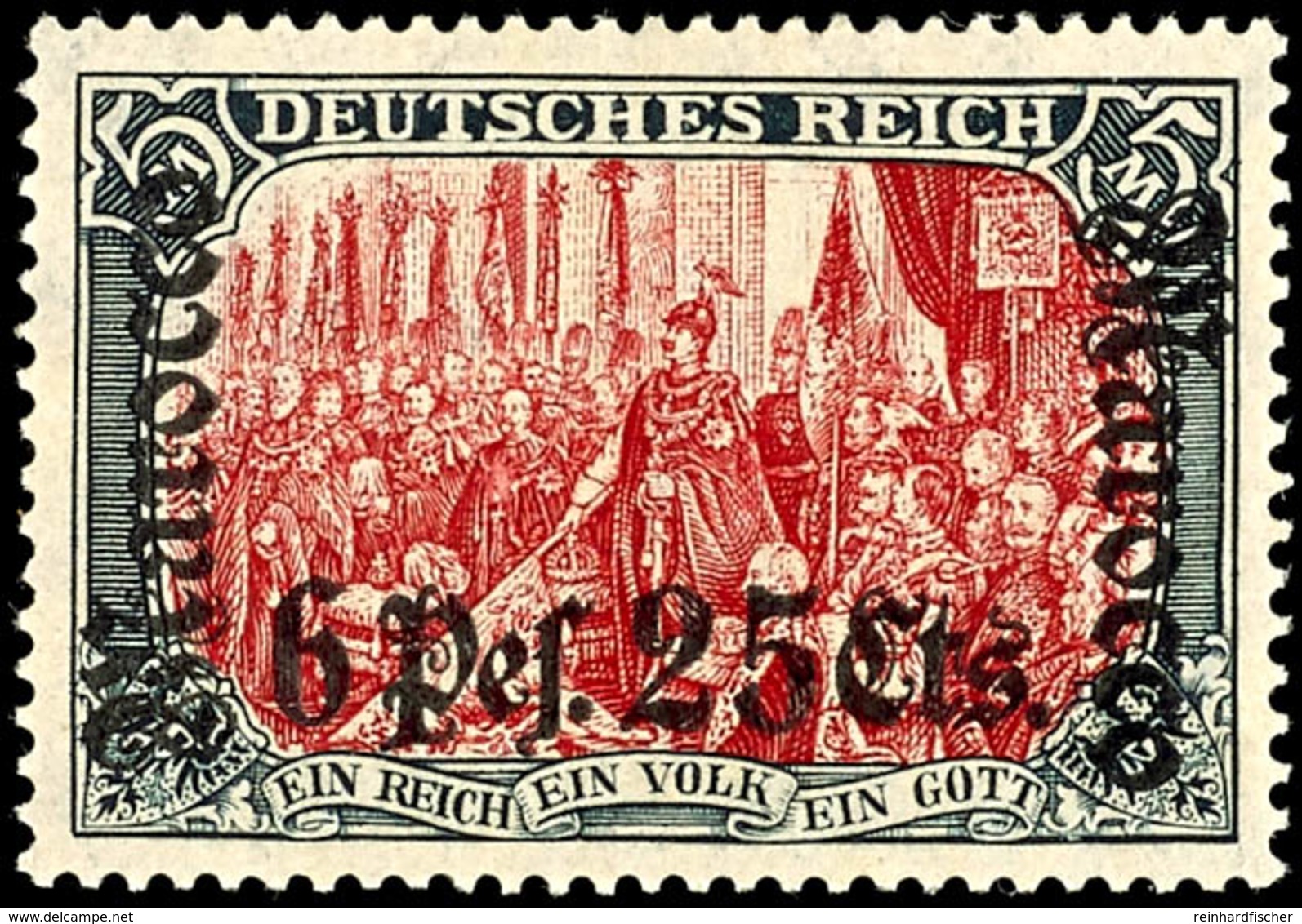 5 Mk Germania Mit Wz., Cc-Aufdruck, Tadellos Ungebraucht Mit Originalgummierung Und Falzrest, Gepr. Bothe BPP, Mi. 150,- - Deutsche Post In Marokko