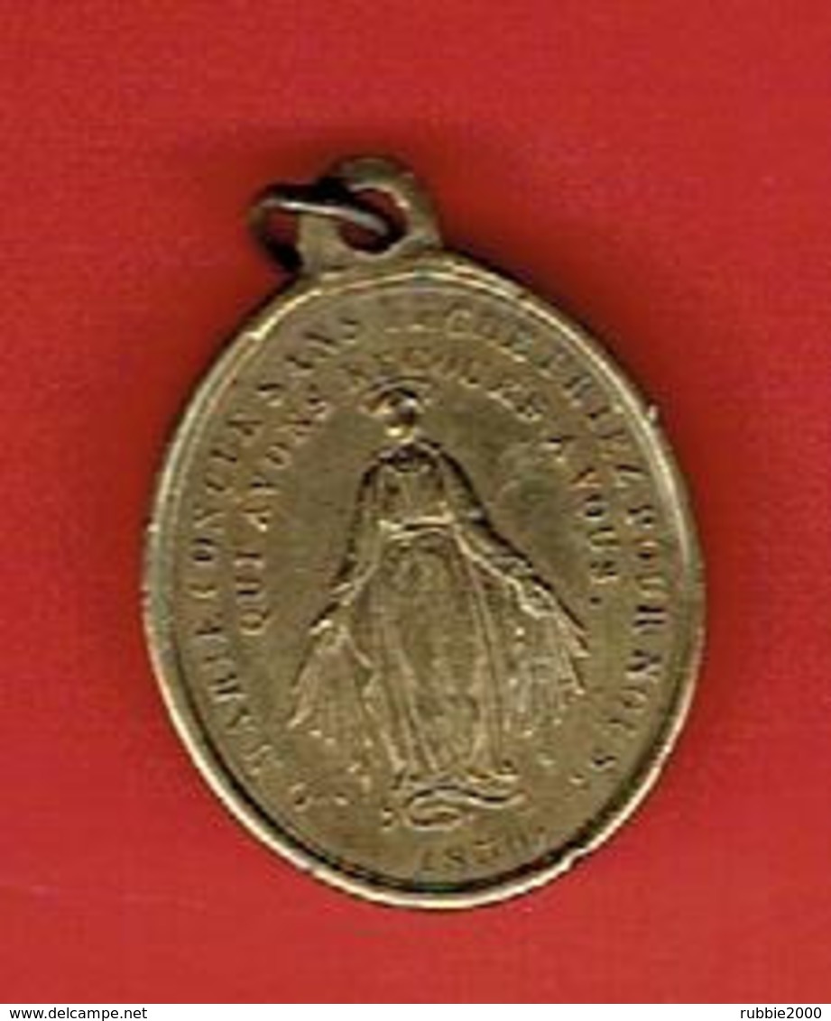 MEDAILLE LAITON 1830 VIERGE MARIE ET LE VENERABLE JEAN BAPTISTE DE LA SALLE 1651 1719 CANONISE EN 1900 - Religion & Esotérisme