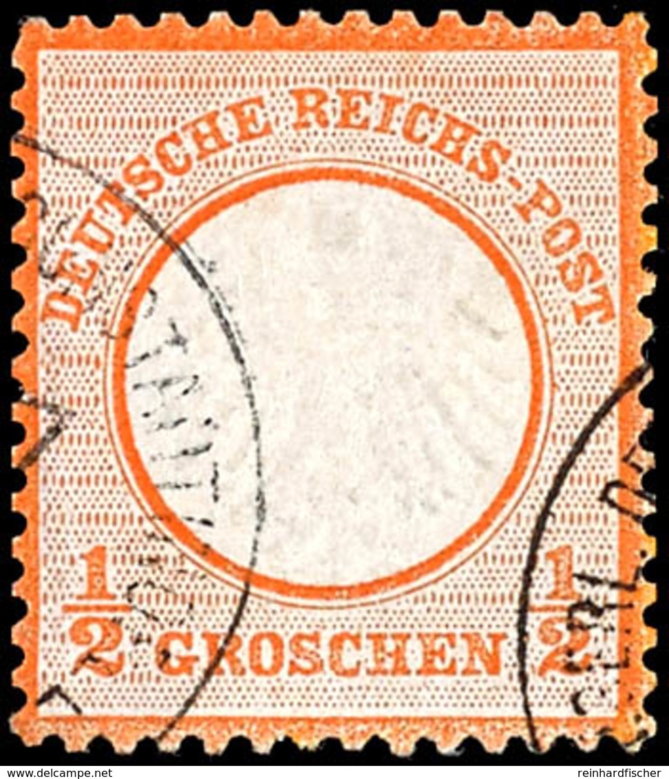 1/2 Groschen Deutsches Reich "Adler Mit Kleinem Brustschild", Gute Erhaltung, Gestempelt, Michel 450,-, Katalog: V3 O - Turkey (offices)