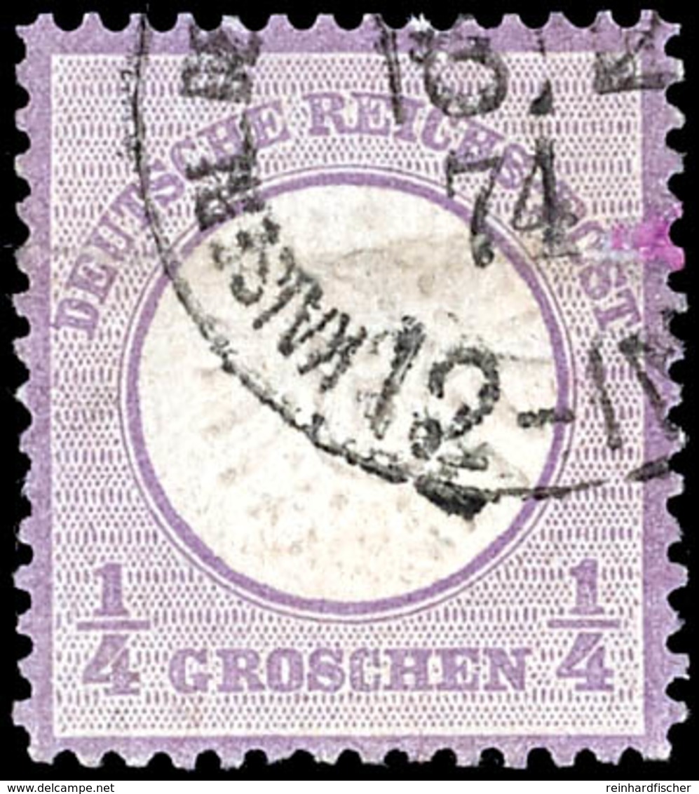 1/4 Groschen Deutsches Reich "Adler Mit Großem Brustschild", Tadellos Gestempelt, Geprüft Steuer BPP, Michel 700,-, Kata - Turkey (offices)